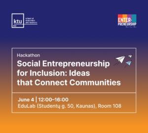 Event banner for Hackathon “Social Entrepreneurship for Inclusion: Ideas that Connect Communities”