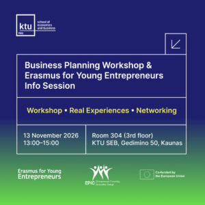 Banner for workshop at KTU SEB